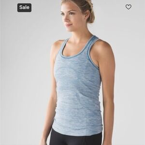 EUC, Lululemon Racerback  Tech Racerback Space Dye Teal Sz 8
